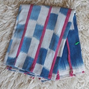 Indigo ikat scarf